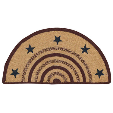 Potomac Jute Braided Rug Half Circle Stencil Stars 16.5